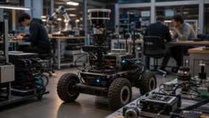 Premium editorial robotics hero image for What Is ROS and Why Is It Important for Robotics?