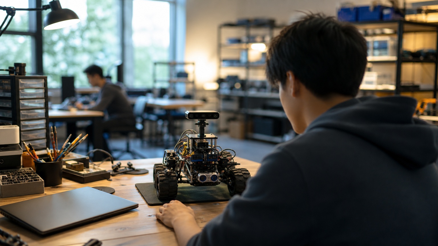 Premium editorial robotics hero image for The Ultimate Beginner's Guide to Robot Operating System (ROS)