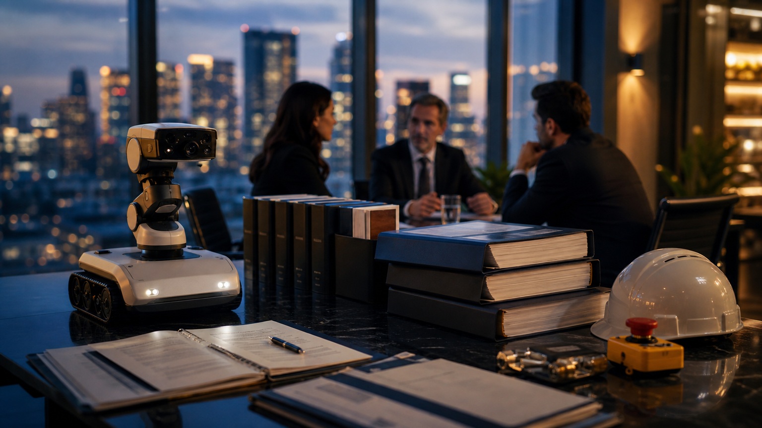 Premium editorial robotics hero image for The Most Important Laws Governing Robotics Today
