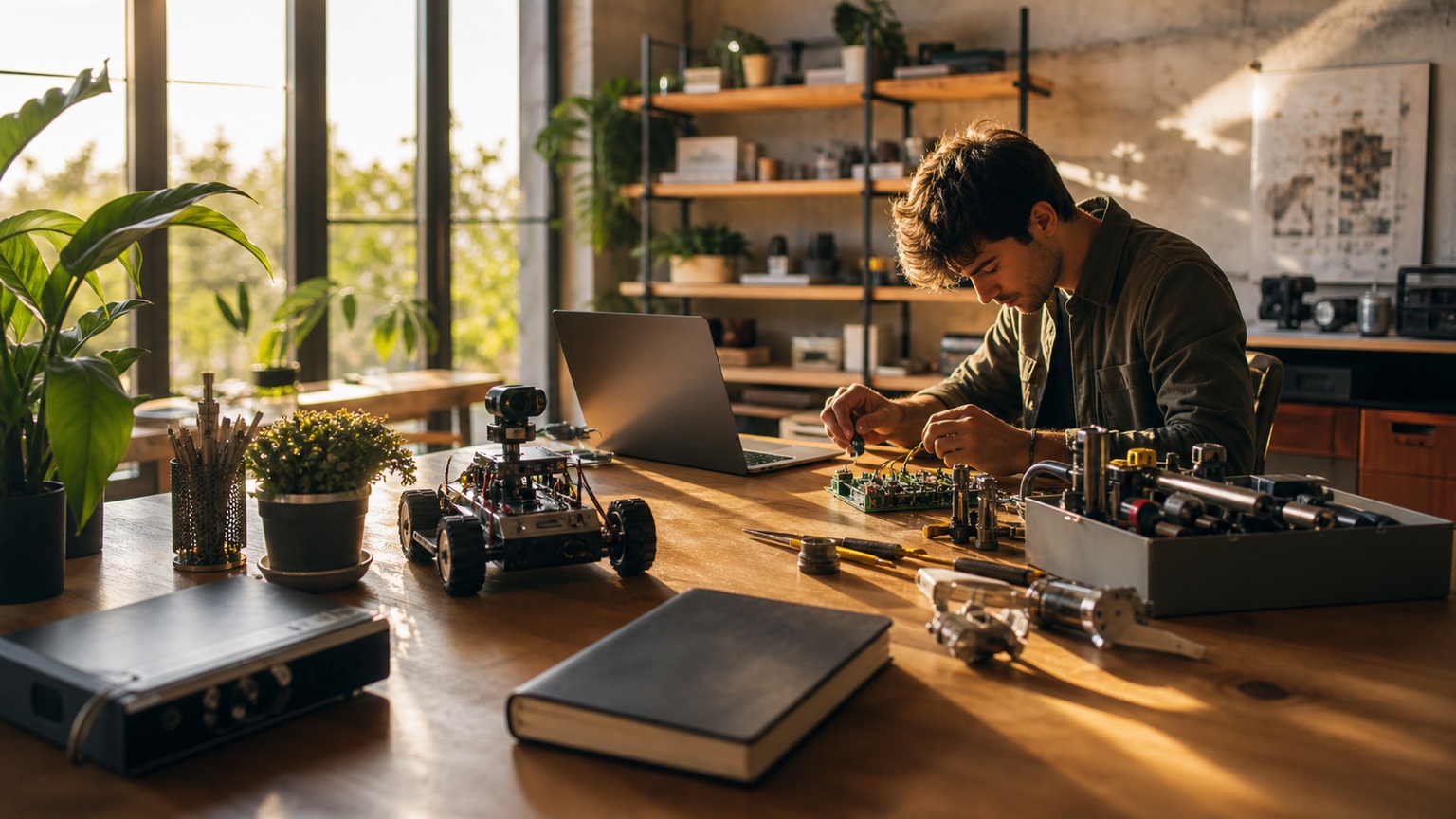 Premium editorial robotics hero image for How to Start a Career in Robotics