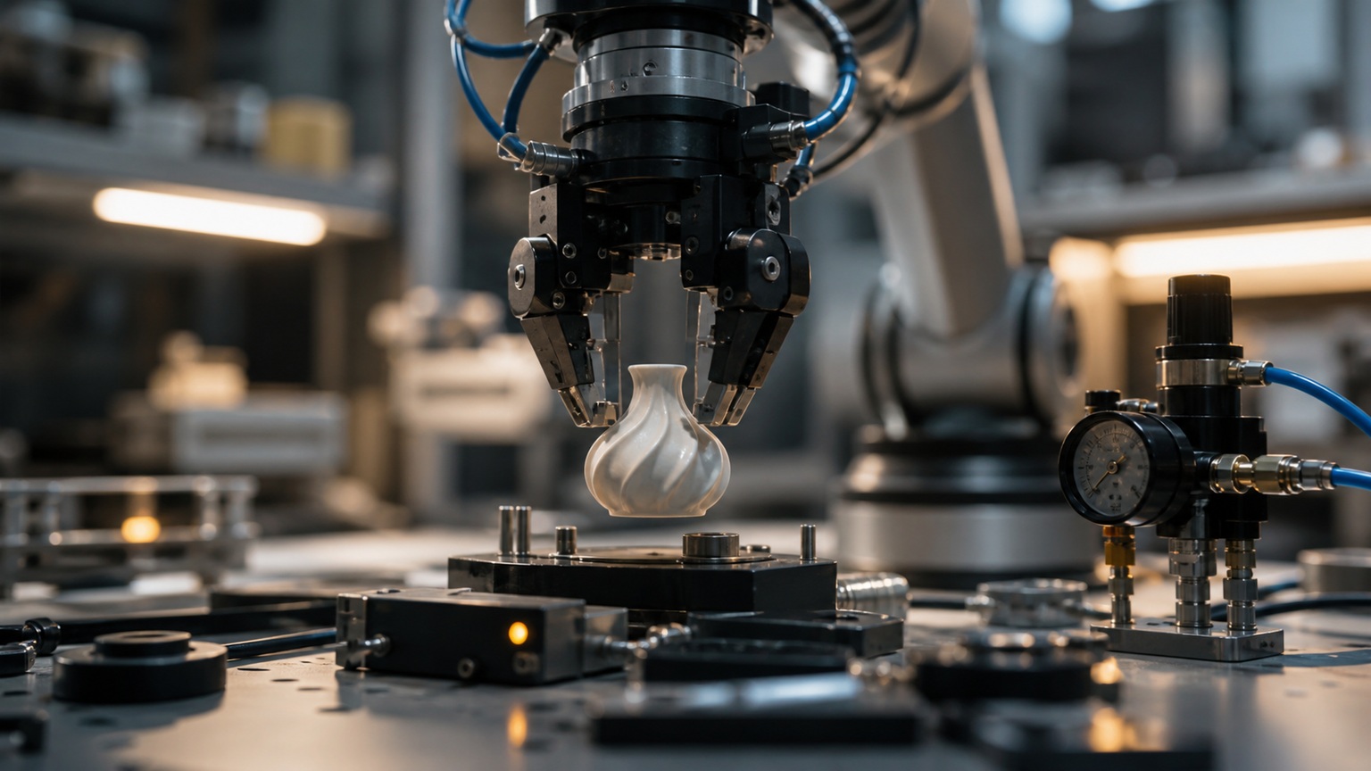 Premium editorial robotics hero image for How Robot Grippers Work: Everything You Need to Know