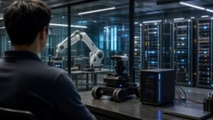 Premium editorial robotics hero image for What Is Cloud Robotics? A Complete Beginner’s Guide