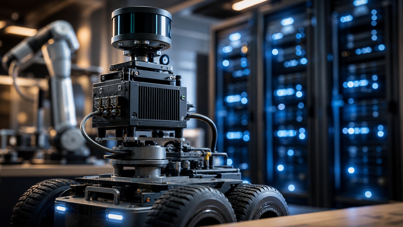 Premium editorial robotics hero image for Edge Robotics vs Cloud Robotics: Key Differences Explained